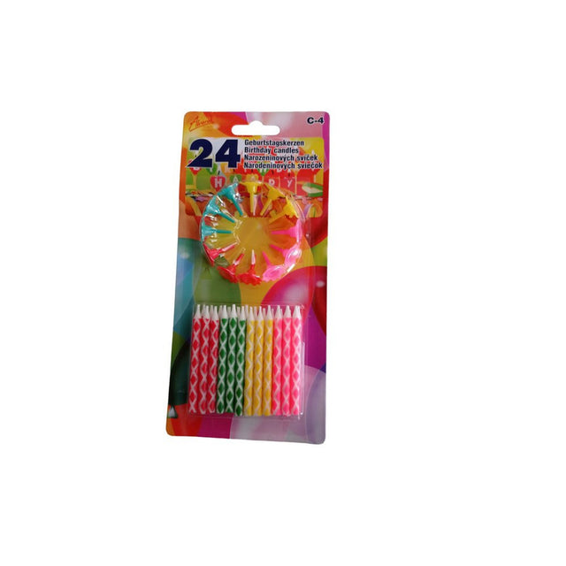 24 barevných narozeninových svíček na dort (6 cm) s držáky C-04.jpg#14640#35bcd04e995b