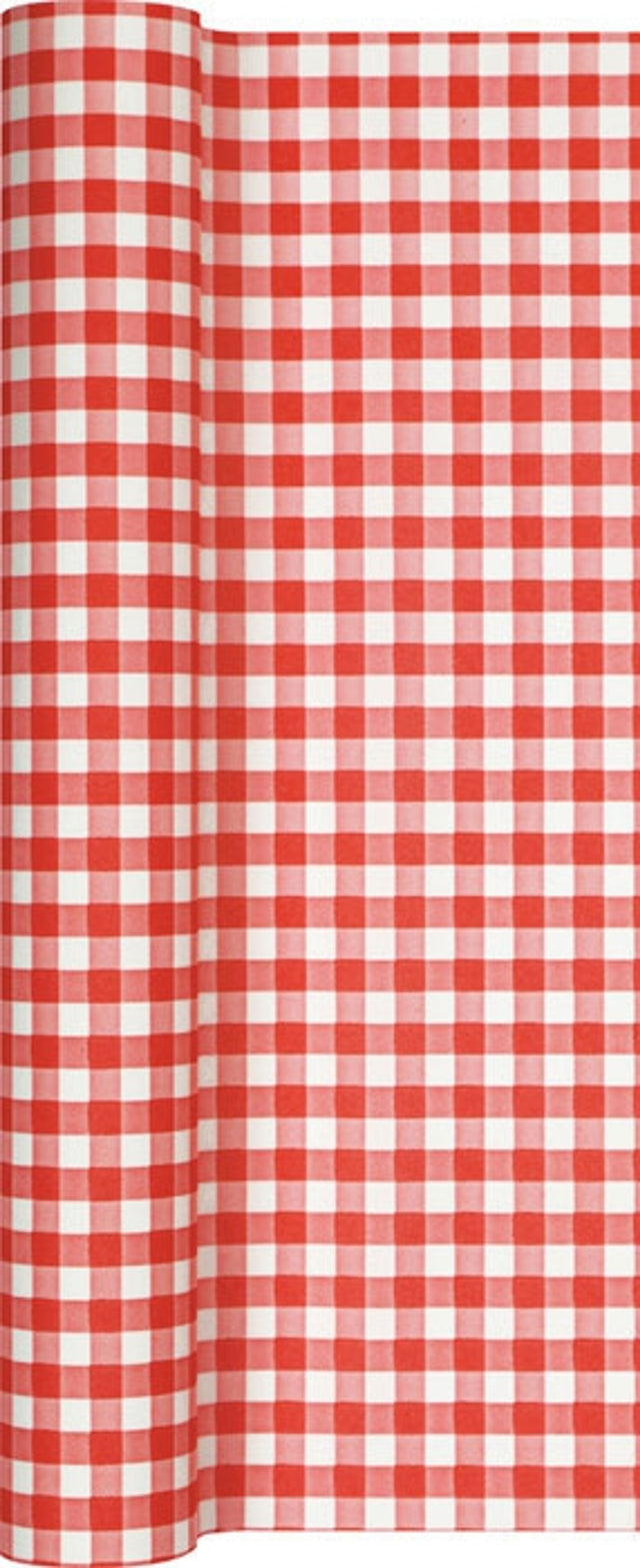 Běhoun na stůl 40 x 490 cm - Červenobílá kostka 0200-1211_1.jpg#17860#44d632748f73