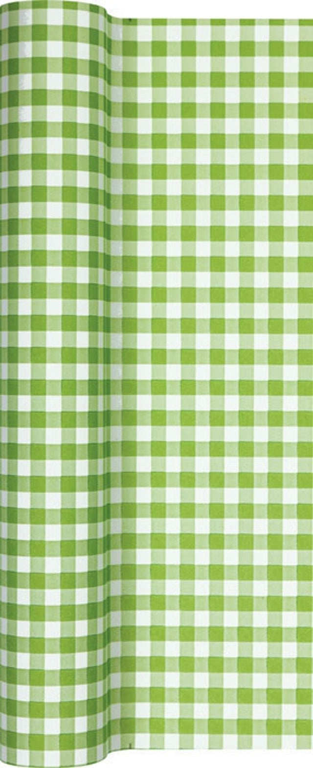 Běhoun na stůl 40 x 490 cm - Retro zelenobílá kostka No. 0200-1212 _1.jpg#17892#78828139bb31