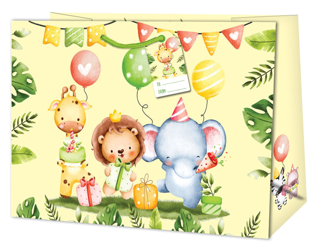 Dárková taška Jumbo (TJ) matt o rozměrech 33x13,7x44,5cm s motivem safari párty 22420 TJ.jpg