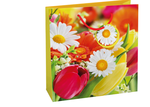 Dárková taška čtvercová-(TQ)  Quad mat  o rozměrech 15x6x14,5cm se  vzorem jarních květin 22500 TQ.jpg#15031#7884707cc35d