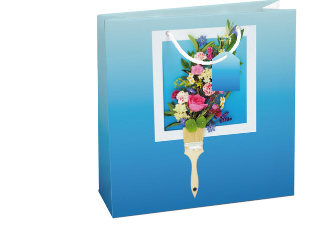 Dárková taška čtvercová-(TQ)  Quad mat  o rozměrech 15x6x14,5cm se  vzorem jarních květin 22508 TQ.jpg#15032#4ae2f9f64ec7