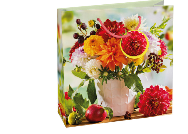 Dárková taška čtvercová-(TQ)  Quad mat  o rozměrech 15x6x14,5cm se  vzorem květin 22524 TQ.jpg#15035#fee13c6c611a