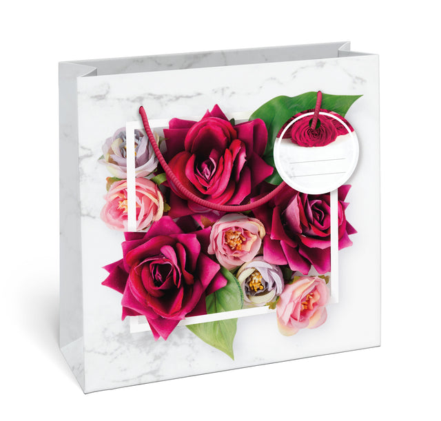 Dárková taška čtvercová-(TQ)  Quad mat o rozměrech 15x6x14,5cm se vzorem růží 22607 TQ.jpg#15063#8f688356fe9d