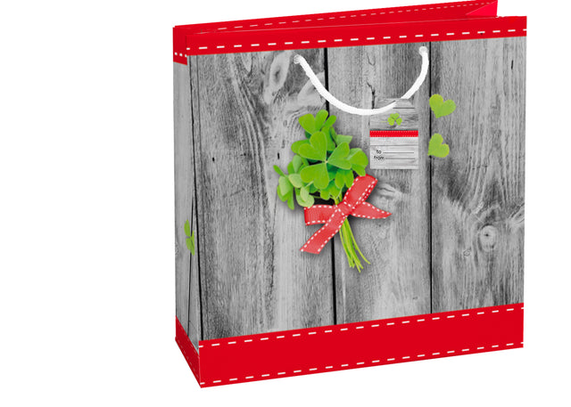 Dárková taška čtvercová-(TQ)  Quad mat  o rozměrech 15x6x14,5cm se  vzorem trojlístku 22514 TQ.jpg#15047#2b1ad363ecd0