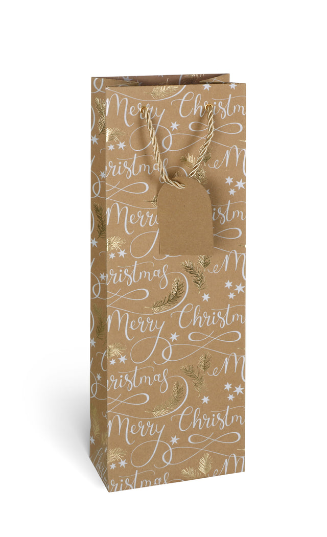 Dárková taška na láhev TB - MERRY CHRISTMAS - 12,6x8,9x36 cm 226501 TB.jpg#18135#d1735df6437f