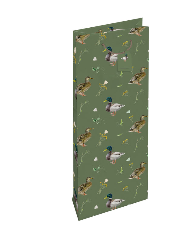 Dárková taška na láhev  (TB) o rozměrech 12,6x8,9x36 cm s motivem kachen 22526 TB.jpg#15124#029e3e67737a