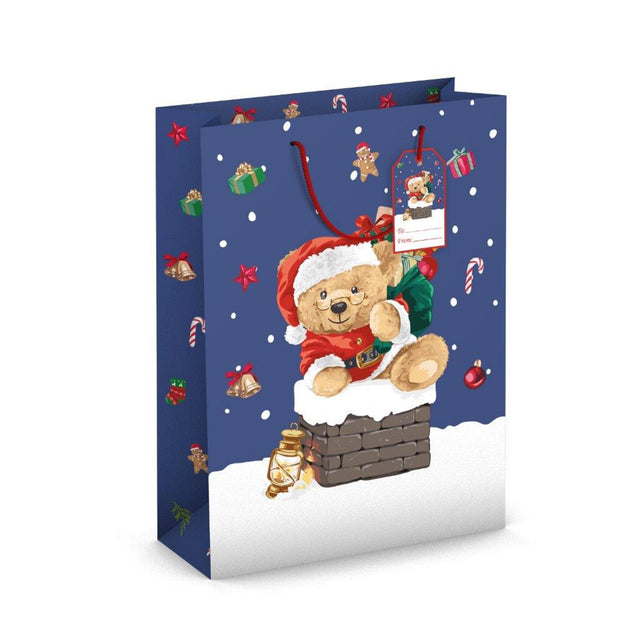 Dárková taška vánoční Jumbo (TJ)  - MEDVÍDEK SANTA KLAUS- 33x13,7x44,5 cm 224514 TJ.jpg