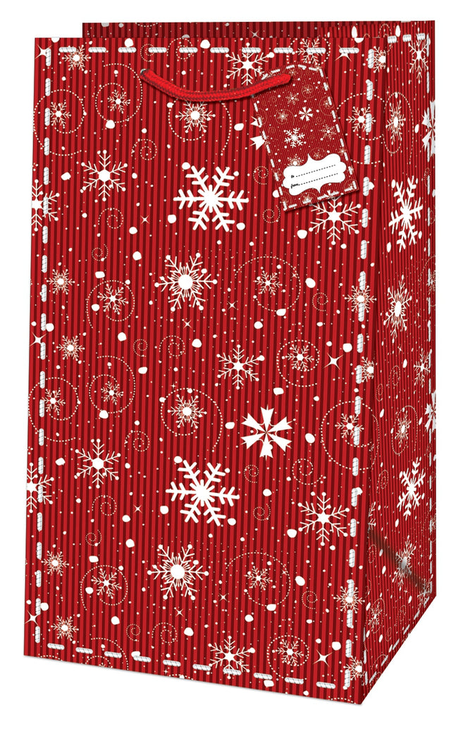 Dárková taška vánoční Picollo (TP) - SNĚHOVÉ VLOČKY-11x6,5x21cm 221515 TP.jpg