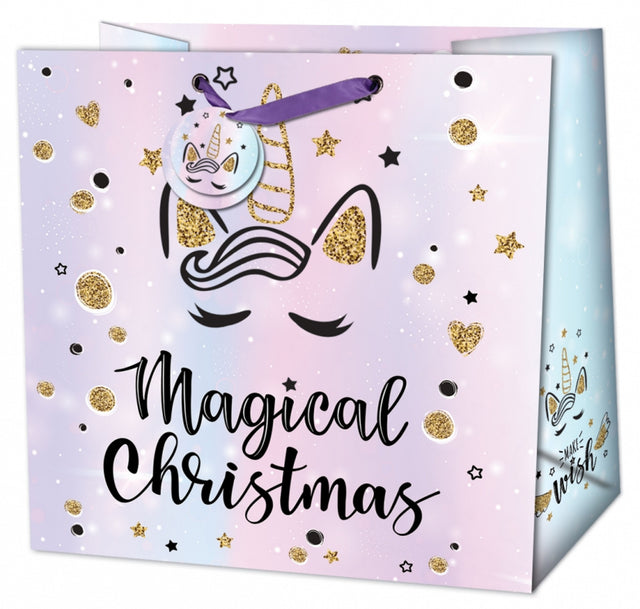 Dárková taška vánoční čtvercová- 220516 (TQ) -MAGICAL CHRISTMAS-15x6x14,5cm 220516 TQ.jpg#15276#022a1a061b1d