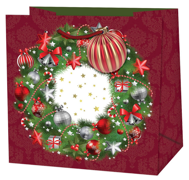 Dárková taška vánoční čtvercová (TQ) - ADVENTNÍ VĚNEC - 15x6x14,5cm 222513 TQ.jpg