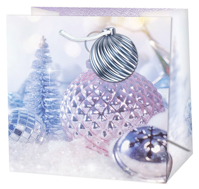 Dárková taška vánoční čtvercová (TQ) - FIALOVÉ VÁNOČNÍ OZDOBY - 15x6x14,5cm 222505 TQ.jpg#15280#70ac3cbce4e6