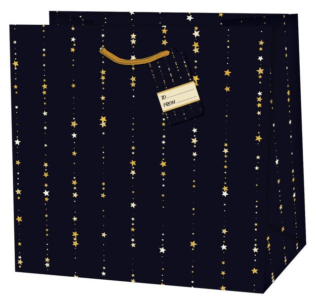 Dárková taška vánoční čtvercová (TQ) - HVĚZDIČKY - 15x6x14,5cm 223505 TQ.jpg#15281#81847da16c32