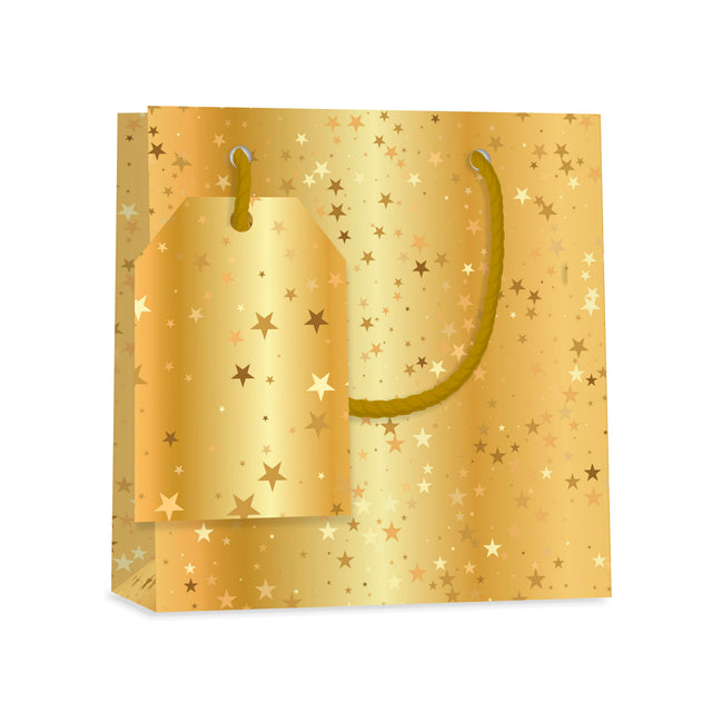 Dárková taška vánoční čtvercová (TQ) - HVĚZDIČKY - 15x6x14,5cm 225507 TQ.jpg#15282#2d789863c155