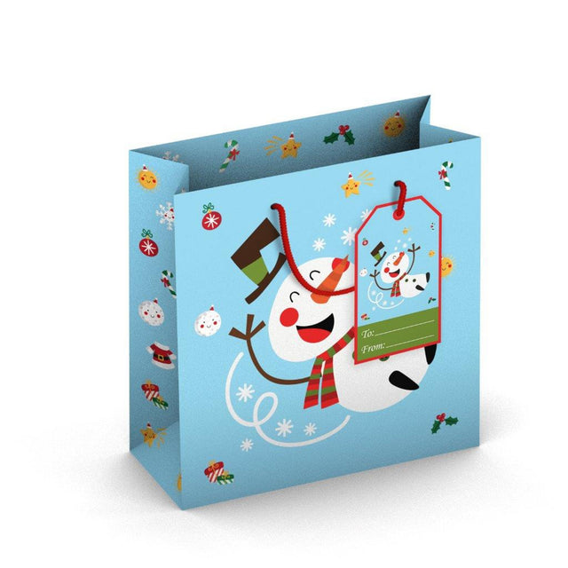 Dárková taška vánoční čtvercová (TQ) - SNĚHULÁK - 15x6x14,5cm 224513 TQ.jpg#15297#d56a83ff89ae