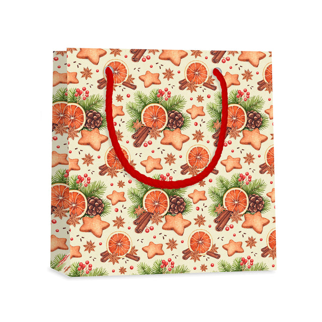 Dárková taška vánoční čtvercová (TQ) - VÁNOČNÍ CUKROVÍ - 15x6x14,5cm 225509 TQ.jpg