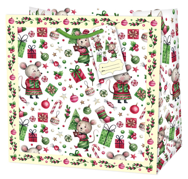 Dárková taška vánoční čtvercová (TQ) - VÁNOČNÍ MOTIV - 15x6x14,5cm 222515 TQ.jpg#15304#3dd4ea9c49eb