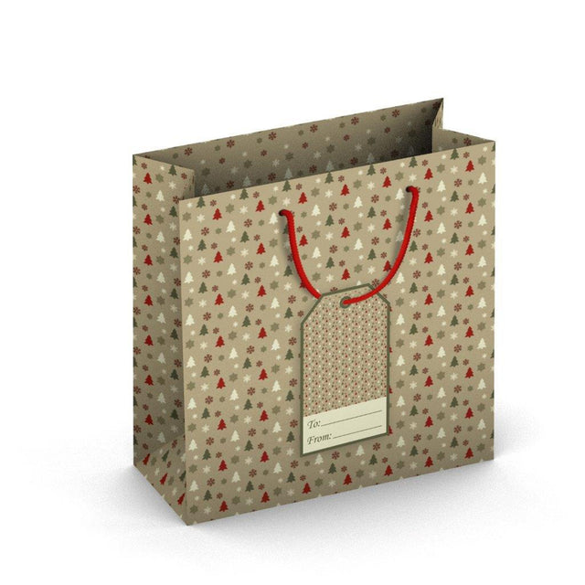 Dárková taška vánoční čtvercová (TQ) - VÁNOČNÍ STROMEČKY - 15x6x14,5cm 224523 TQ.jpg#15336#67008283e448