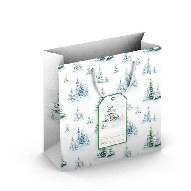 Dárková taška vánoční čtvercová (TQ) - ZIMNÍ KRAJINA - 15x6x14,5cm 224500 TQ.jpg#15339#c0b77ea53d9d
