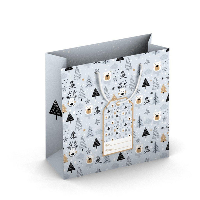Dárková taška vánoční čtvercová (TQ) - ZIMNÍ KRAJINA - 15x6x14,5cm 224512 TQ.jpg#15341#cb68e3b8e92f