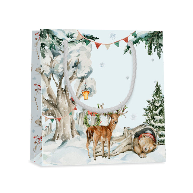 Dárková taška vánoční čtvercová (TQ) - ZIMNÍ KRAJINA - 15x6x14,5cm 225519 TQ.jpg#15342#4241729f2f15