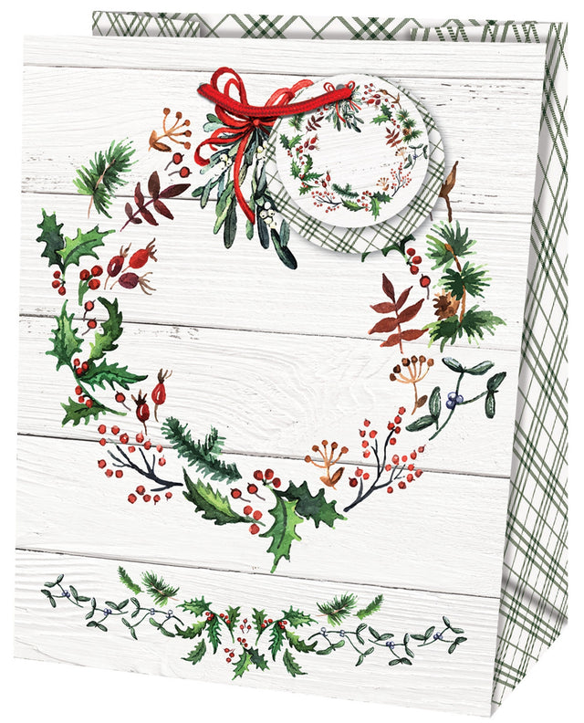 Dárková taška vánoční střední (TM) - ADVENTNÍ VĚNEC - 23x19x10,2cm 223511 TM.jpg