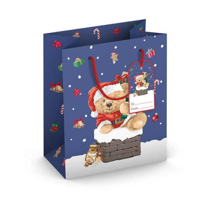 Dárková taška vánoční střední (TM) - MEDVÍDEK SANTA KLAUS - 23x19x10,2cm 224514 TM.jpg#15429#f99b686b253d