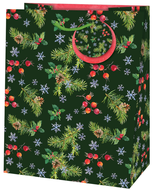 Dárková taška vánoční střední (TM) - VÁNOČNÍ VĚTVIČKY - 23x19x10,2cm 223529 TM.jpg#15518#482258d0c816