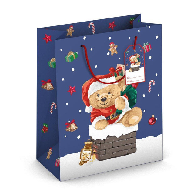 Dárková taška vánoční velká (TL) - SANTA MEDVÍDEK - 33x26,7x13,7cm 224514 TL.jpg#15586#d8bde141f950