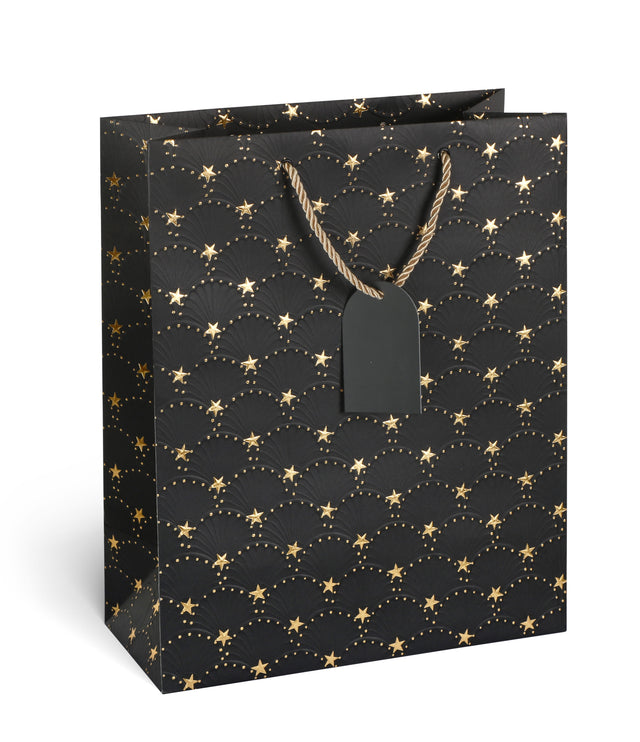 Dárková taška vánoční velká (TL) - ZLATÉ HVĚZDIČKY - 33x26,7x13,7cm 226503 TL.jpg