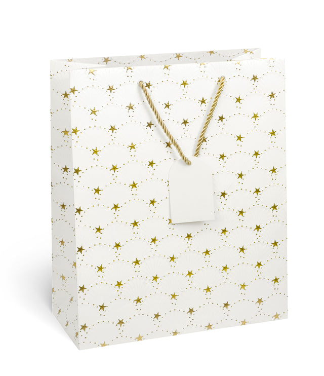 Dárková taška vánoční velká (TL) - ZLATÉ HVĚZDIČKY - 33x26,7x13,7cm 226504 TL.jpg