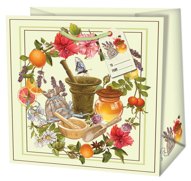Dárková taška velká  (TL) o rozměrech 30x30x13,7 cm s motivem bylinek 22322 TL.jpg#15796#927cf0b6efb3