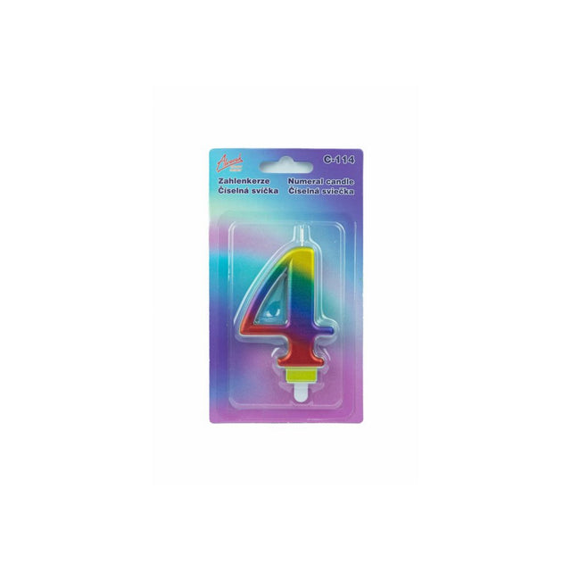 Duhová číselná narozeninová svíčka na dort 4 (9 cm)  C-114_1.jpg#14671#e6df3780bbe1