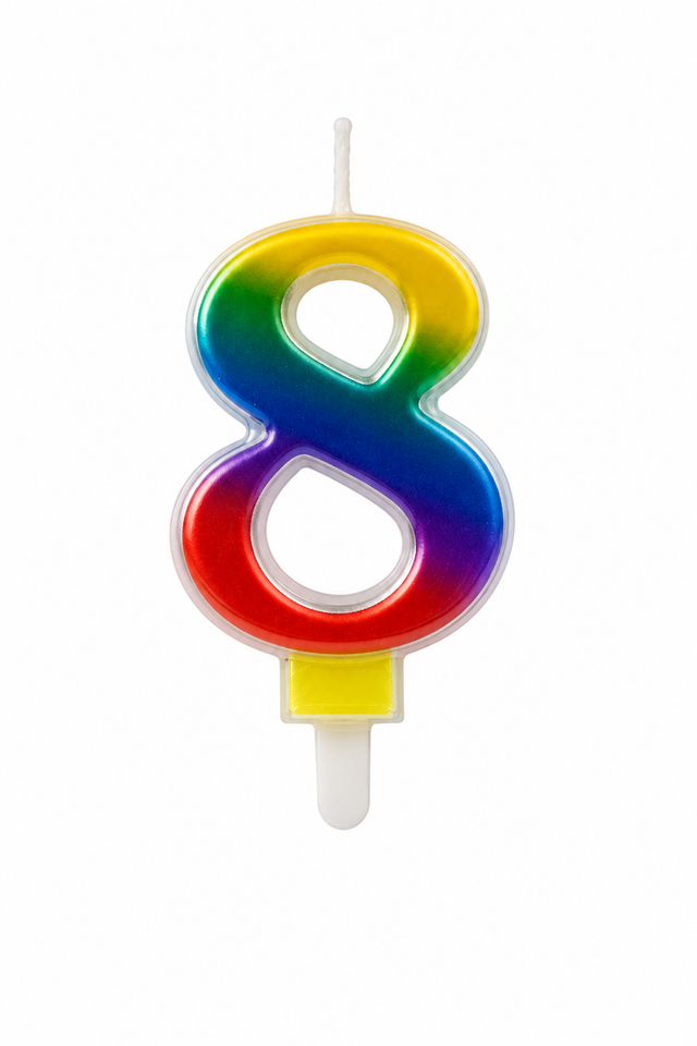 Duhová číselná narozeninová svíčka na dort 8 (9 cm)  C-118_1.png#19051#5d927e7ba403
