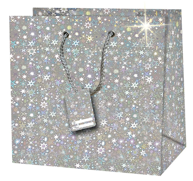 Holografická čtvercová vánoční dárková taška TQ - STARRY SKY - 15 x 6 x 14.5 cm 223533 TQ.jpg#17967#47a9355efe69
