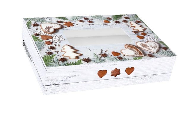 Krásná dárková krabice se skládacím okénkem _ krabice na cukroví Medium 22 x 15 x 5 cm CBOX-113.jpg#18370#18245d61c976