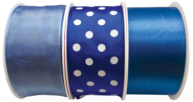 Mix hedvábných stuh s drátem nebo bez drátu - Modrá - 40 mm x 2 m NAV-modrá.jpg#17218#bff39dfcf15a