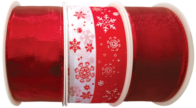 Mix vánočních hedvábných stuh s drátem nebo bez drátu - Červená - 40 mm x 2 m NAV-červená.jpg#17229#6e00035dc9b6