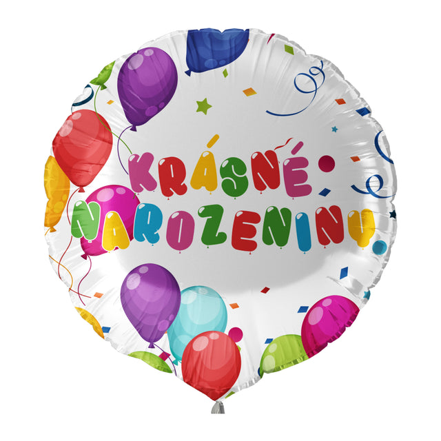 Nafukovací kulatý fóliový balónek Krásné narozeniny CZ F-110_1.jpg#16312#64c2604db50f