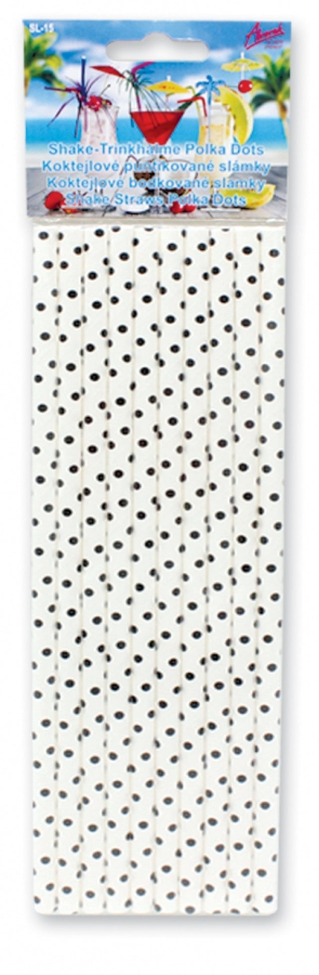 Papírová brčka - černo-bílé puntíky 10 ks No. SL-15.jpg#17460#beab46851508