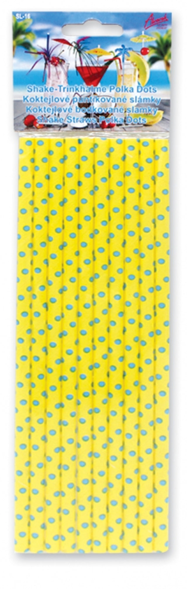 Papírová brčka - žluto-modré puntíky 10 ks No. SL-16.jpg#17467#4423c0bf1511