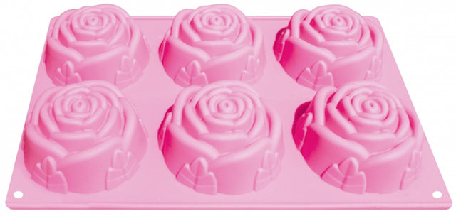 Silikonová forma na pečení pro 6 růží na cupcakes nebo mini dortíky – 25 x 17 x 3 cm SIL-11_1.jpg#16721#7fa58f6cb061