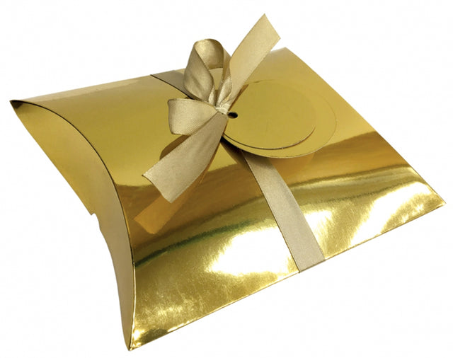Skládací vánoční dárková krabička s luxusním lesklým designem _ polštářová krabička - No. R33 Gold Metallic finishing GOLD METALLIC.jpg