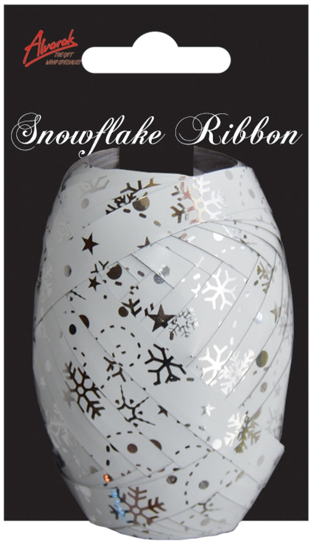 Stužková hvězdice Snowflake - Stříbrná se stříbrnými vločkami - 10 cm SNOW-5.jpg#17337#3a7b4d46e1d9