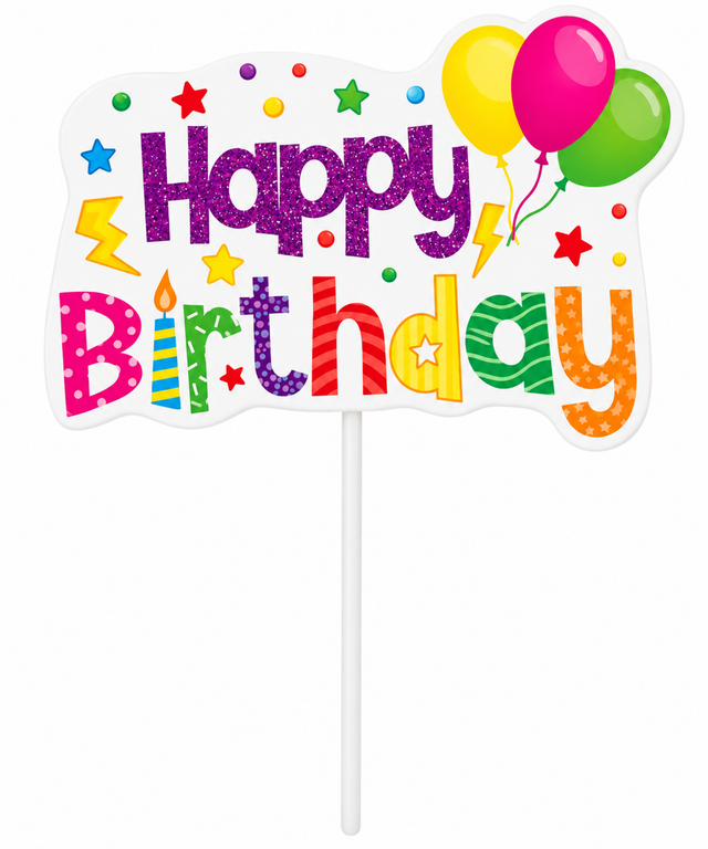 Trendy zápich na dort – Happy Birthday – 23 x 12 x 15 cm (1 pc) CTOP-04_1.png#19129#e5b0be167a88