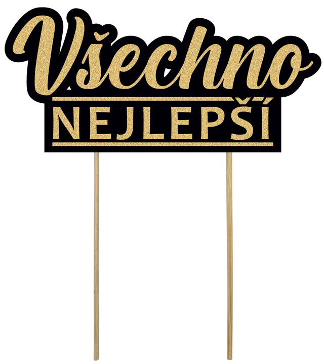Trendy zápich na dort – Všechno nejlepší – 24 x 13 x 13 cm (1 pc) CTOP-13_1.jpg#16556#a2fc53b09f6f