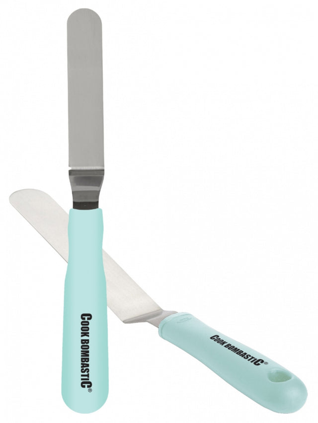 Zahnutá nerezová špachtle – 22 cm a 2.5 cm – tyrkysová SPAT-A modrá_1.jpg