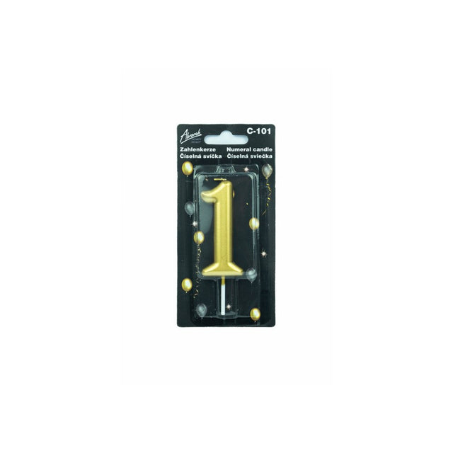 Zlatá číselná narozeninová svíčka na dort 1 (9 cm)  C-101_1.jpg#14645#76ee67a0ce13